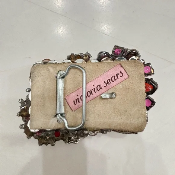 Vintage Vibrant Pink and Silver Rhinestone Bling Belt Buckle - Picture 5 of 8